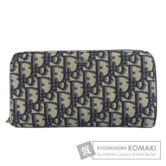 CHRISTIAN DIOR クリスチャンディオール ロングジップウォレット オブリーク トロッター柄 長財布（小銭入れあり） キャンバス レディース 中古