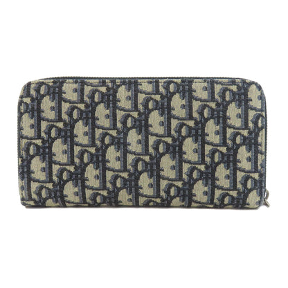 CHRISTIAN DIOR クリスチャンディオール ロングジップウォレット オブリーク トロッター柄 長財布（小銭入れあり） キャンバス レディース 中古