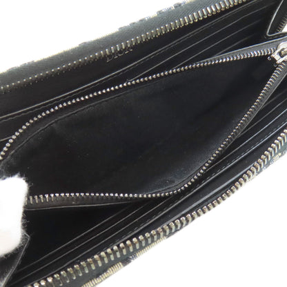 CHRISTIAN DIOR クリスチャンディオール ロングジップウォレット オブリーク トロッター柄 長財布（小銭入れあり） キャンバス レディース 中古