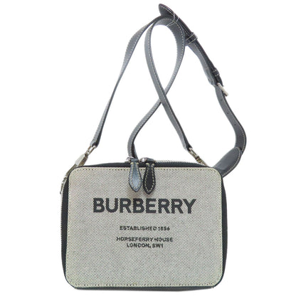 BURBERRY バーバリー ロゴ ショルダーバッグ キャンバス レディース 中古