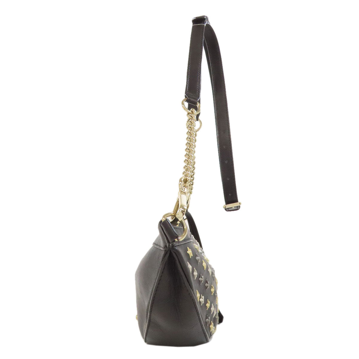 Jimmy Choo ジミーチュウ スターモチーフ スタッズ ショルダーバッグ レザー レディース 中古