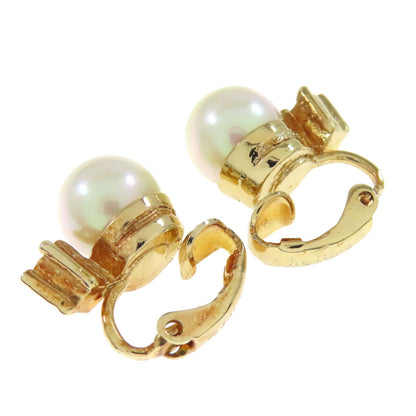 CHRISTIAN DIOR クリスチャンディオール フェイクパール ピアス 金属製 レディース 中古