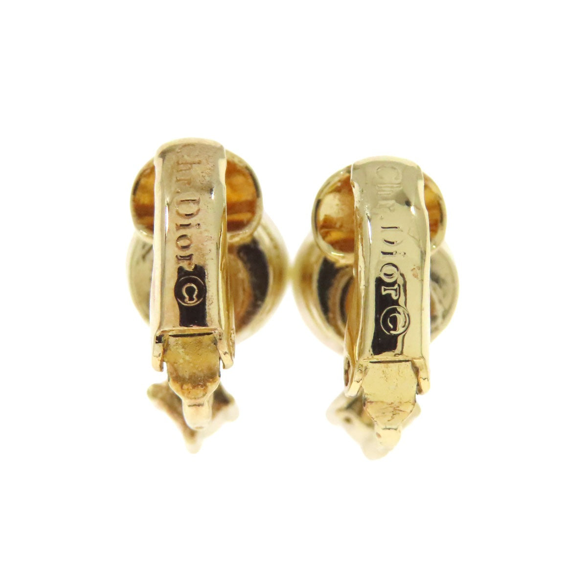 CHRISTIAN DIOR クリスチャンディオール フェイクパール ピアス 金属製 レディース 中古