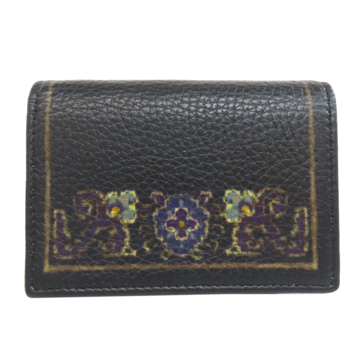 ETRO エトロ フラワーモチーフ カードケース レザー レディース 中古