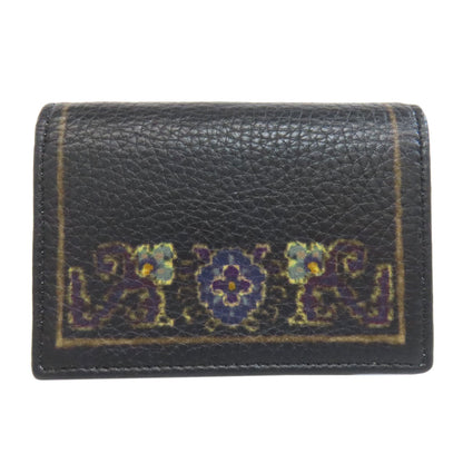 ETRO エトロ フラワーモチーフ カードケース レザー レディース 中古