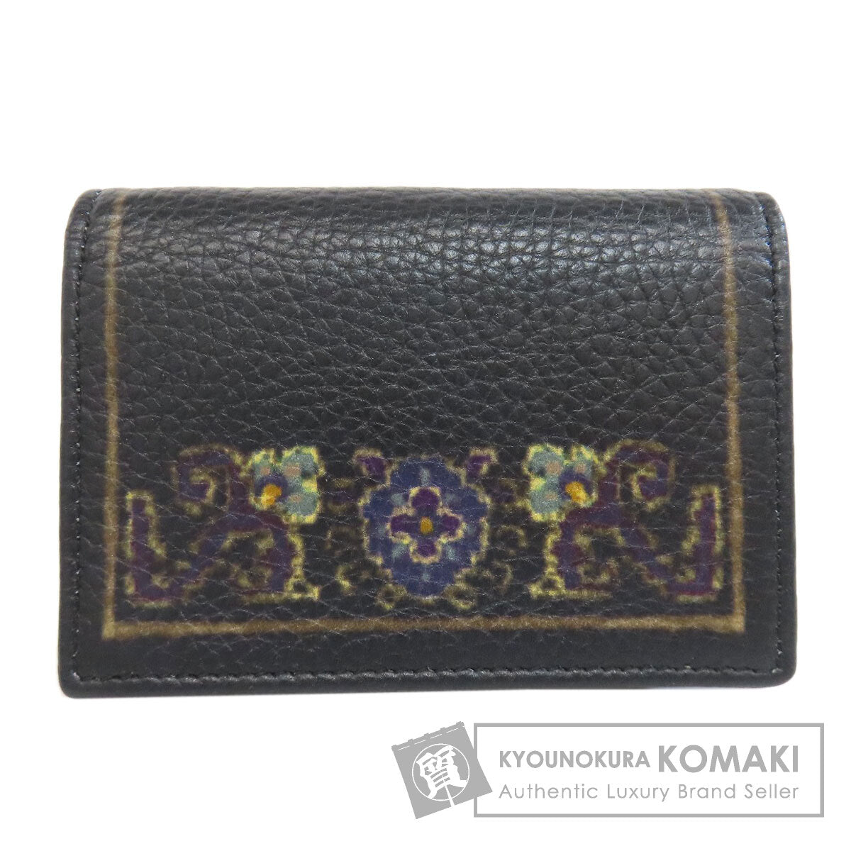ETRO エトロ フラワーモチーフ カードケース レザー レディース 中古