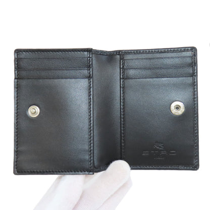 ETRO エトロ フラワーモチーフ カードケース レザー レディース 中古