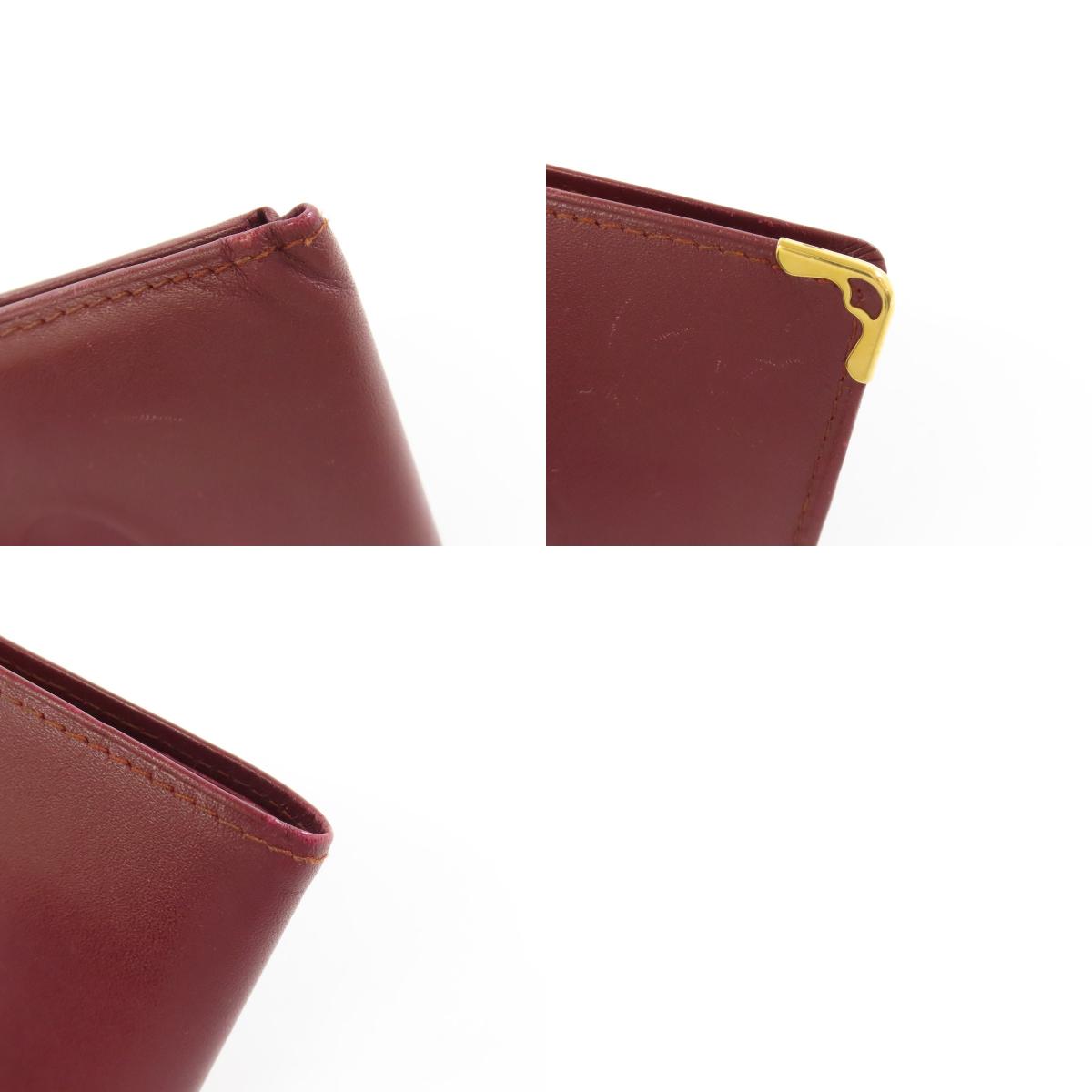 CARTIER カルティエ マストライン 二つ折り財布（小銭入れあり） レザー レディース 中古