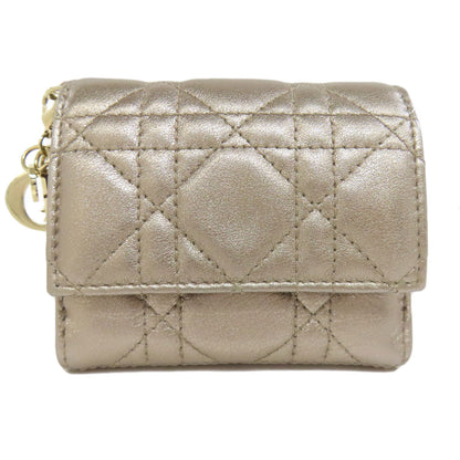 CHRISTIAN DIOR クリスチャンディオール レディディオール 二つ折り財布（小銭入れあり） レザー レディース 中古