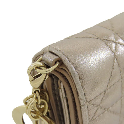 CHRISTIAN DIOR クリスチャンディオール レディディオール 二つ折り財布（小銭入れあり） レザー レディース 中古