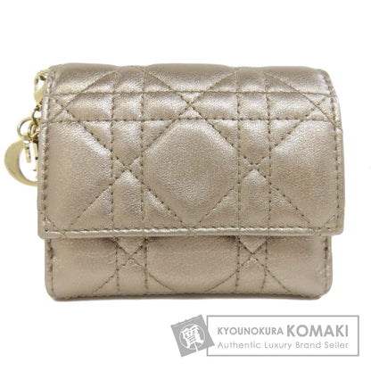 CHRISTIAN DIOR クリスチャンディオール レディディオール 二つ折り財布（小銭入れあり） レザー レディース 中古