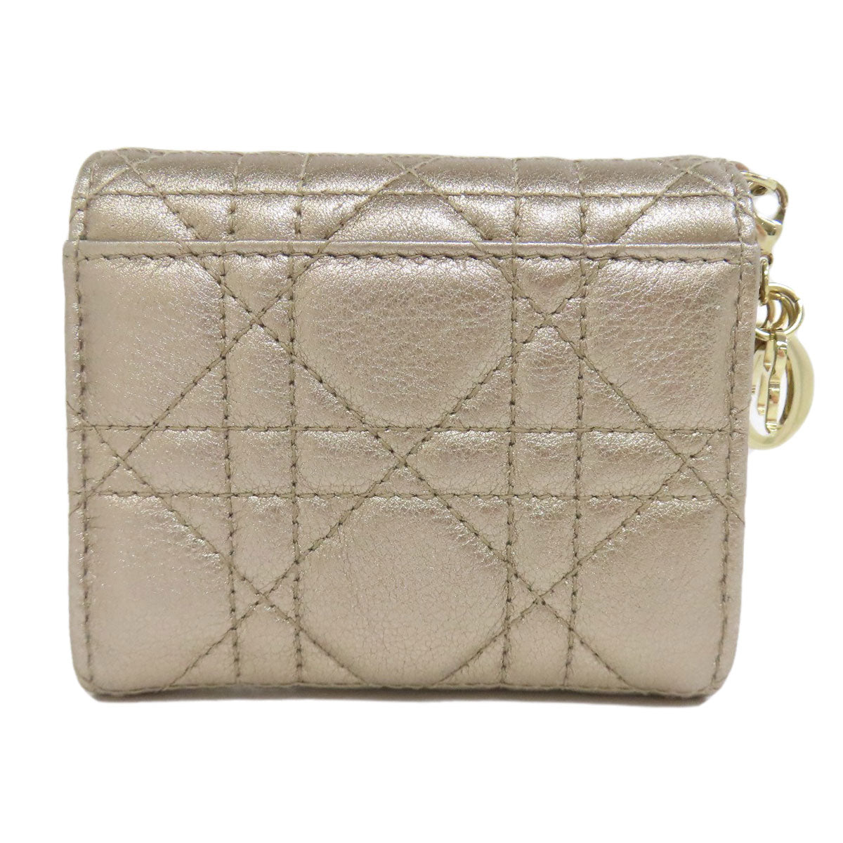 CHRISTIAN DIOR クリスチャンディオール レディディオール 二つ折り財布（小銭入れあり） レザー レディース 中古