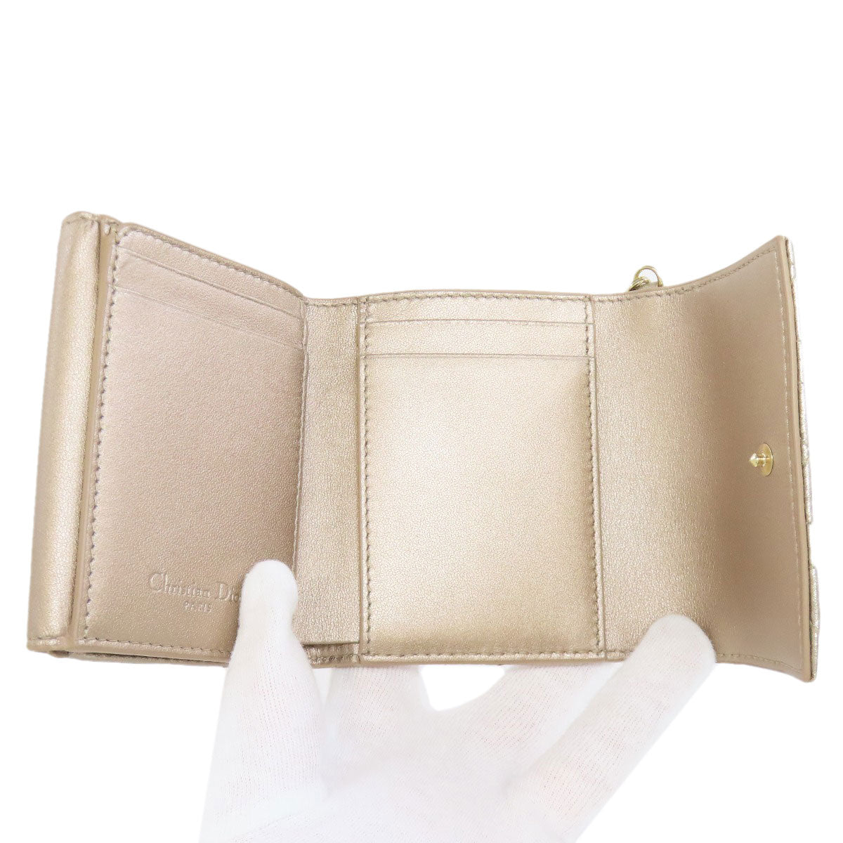 CHRISTIAN DIOR クリスチャンディオール レディディオール 二つ折り財布（小銭入れあり） レザー レディース 中古