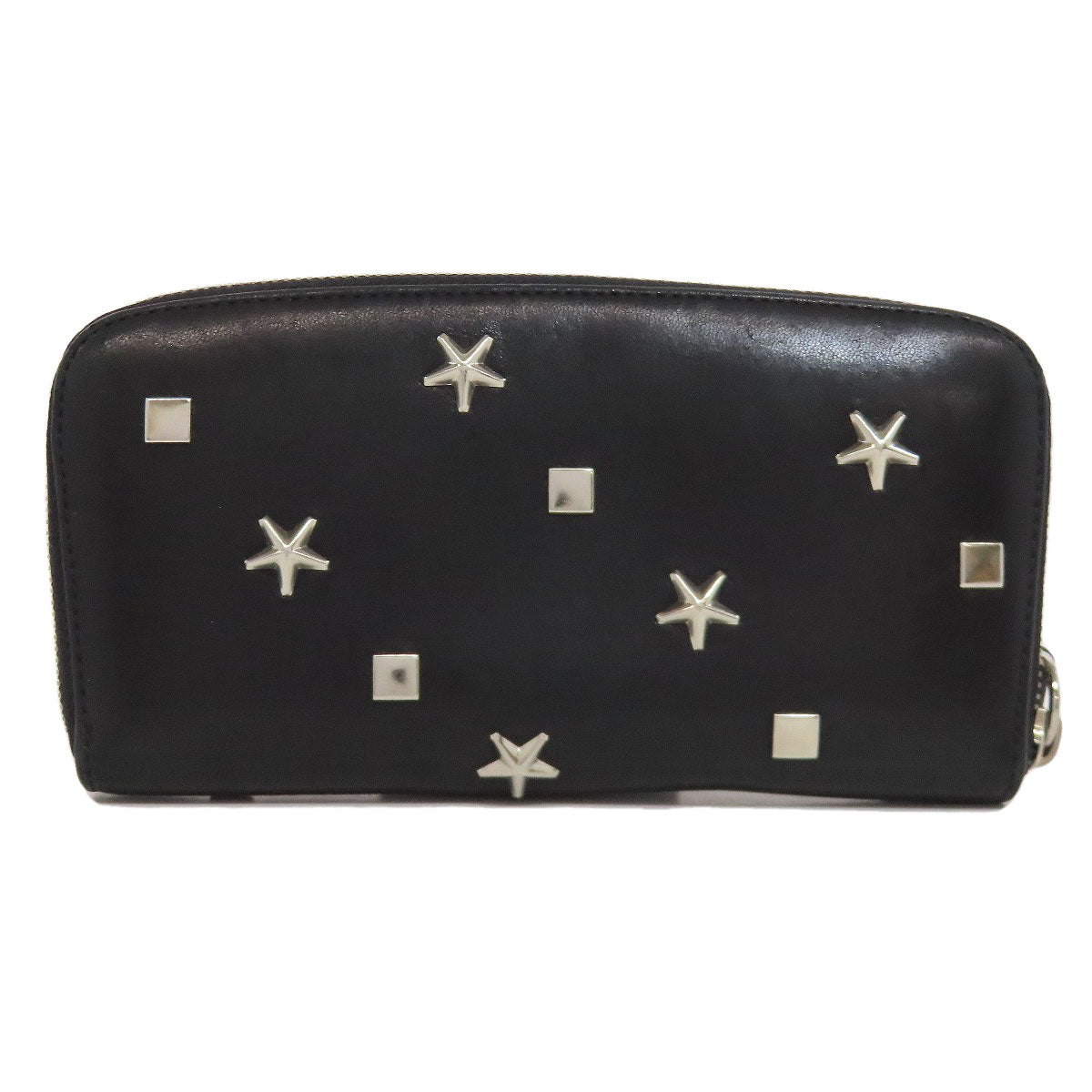 Jimmy Choo ジミーチュウ スタッズ スターモチーフ 二つ折り財布（小銭入れあり） レザー レディース 中古