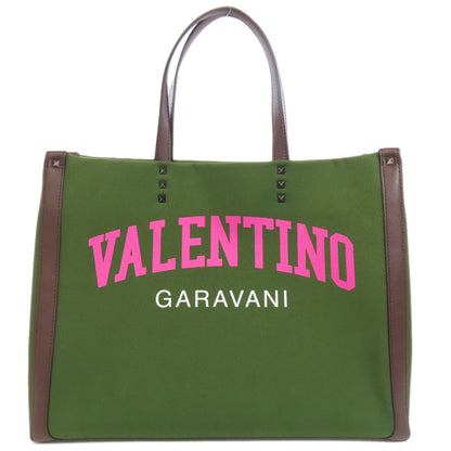 VALENTINO ヴァレンティノ ロゴ ハンドバッグ キャンバス レディース 中古