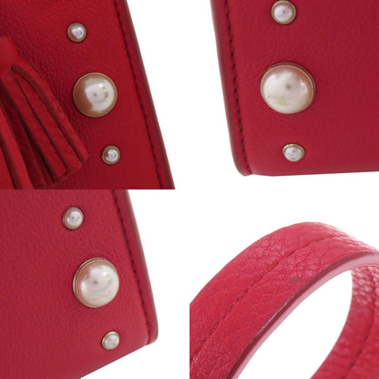 kate spade ケイトスペード 2WAY フェイクパール ハンドバッグ レザー レディース 中古