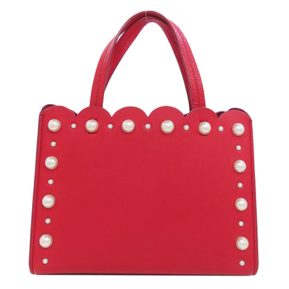 kate spade ケイトスペード 2WAY フェイクパール ハンドバッグ レザー レディース 中古