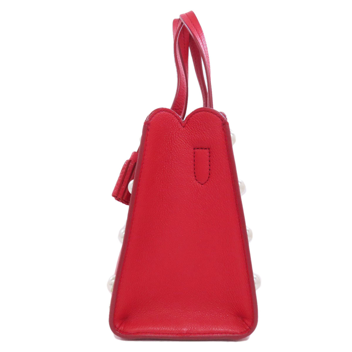 kate spade ケイトスペード 2WAY フェイクパール ハンドバッグ レザー レディース 中古