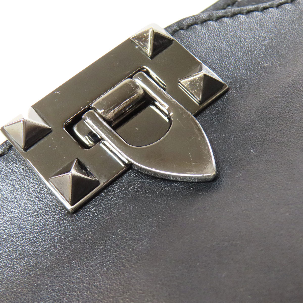 VALENTINO バレンティノ スタッズ 2WAY ハンドバッグ レザー レディース 中古