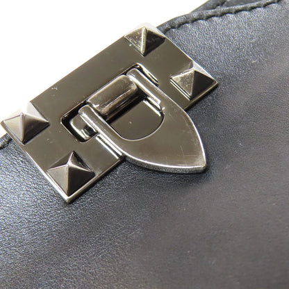 VALENTINO バレンティノ スタッズ 2WAY ハンドバッグ レザー レディース 中古