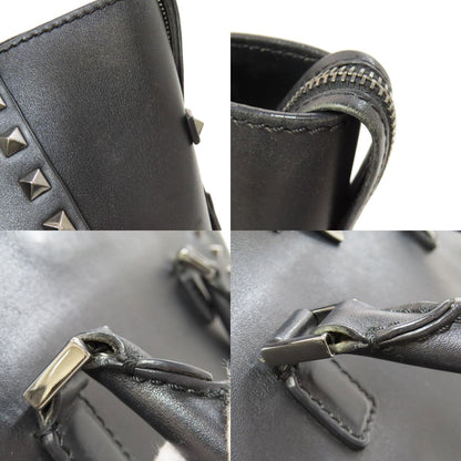 VALENTINO バレンティノ スタッズ 2WAY ハンドバッグ レザー レディース 中古