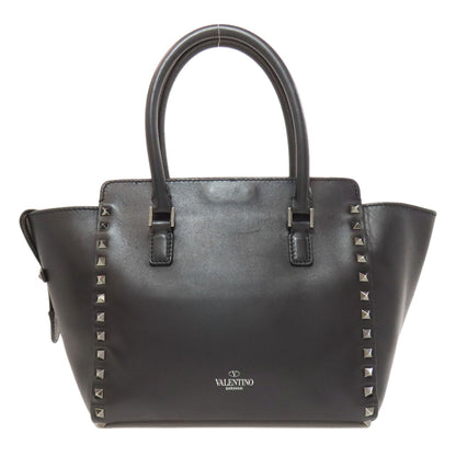VALENTINO バレンティノ スタッズ 2WAY ハンドバッグ レザー レディース 中古