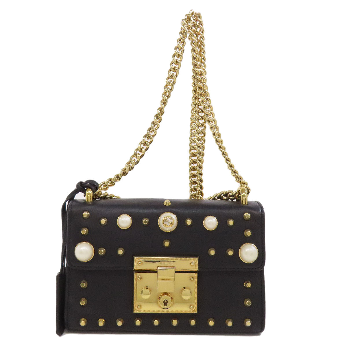 GUCCI グッチ 432182 パドロック チェーンショルダー ショルダーバッグ カーフ レディース 中古