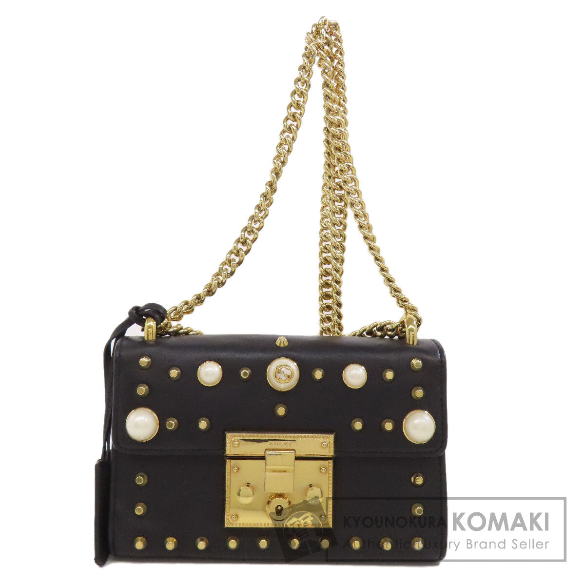GUCCI グッチ 432182 パドロック チェーンショルダー ショルダーバッグ カーフ レディース 中古