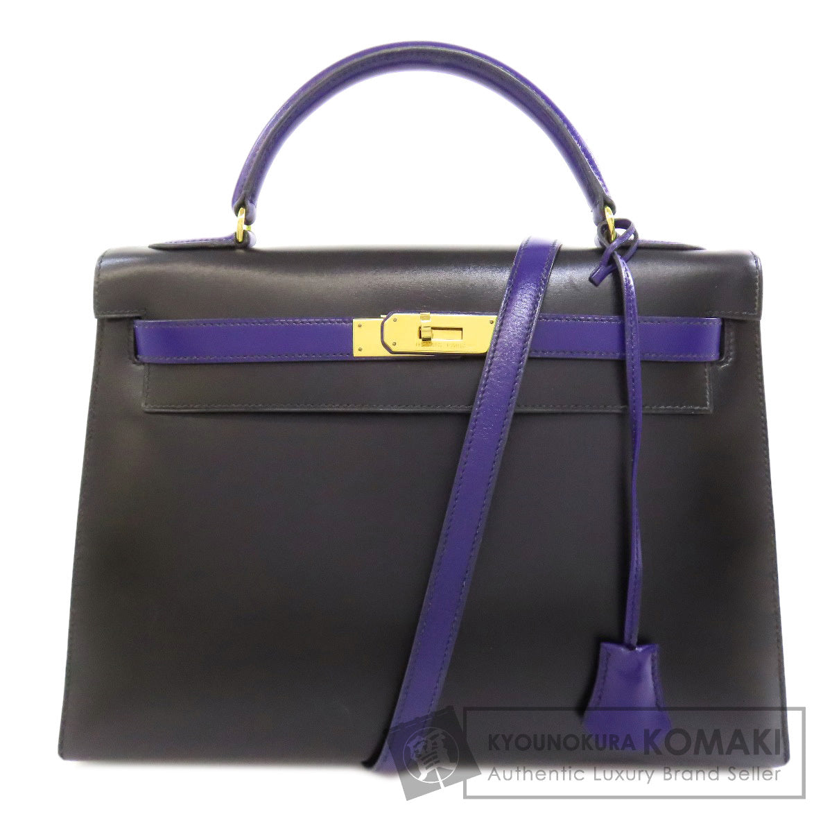 HERMES エルメス ケリー32 外縫い ゴールド金具 ハンドバッグ ボックスカーフ レディース 中古