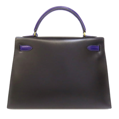HERMES エルメス ケリー32 外縫い ゴールド金具 ハンドバッグ ボックスカーフ レディース 中古