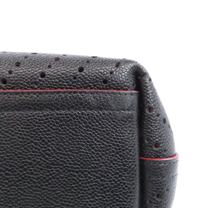 CHANEL シャネル チェーントート パンチング シルバー金具 トートバッグ グレインド カーフスキン レディース 中古