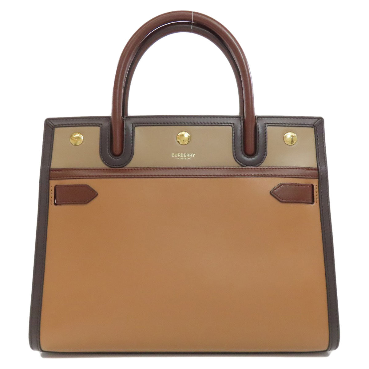 BURBERRY バーバリー ロゴ ハンドバッグ レザー レディース 中古