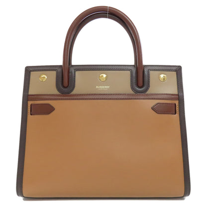 BURBERRY バーバリー ロゴ ハンドバッグ レザー レディース 中古