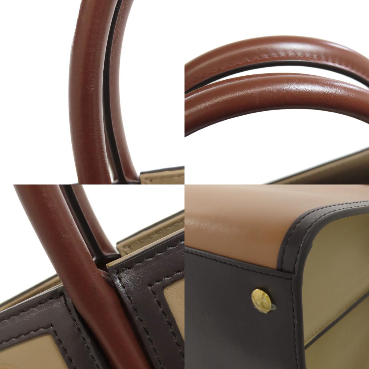 BURBERRY バーバリー ロゴ ハンドバッグ レザー レディース 中古
