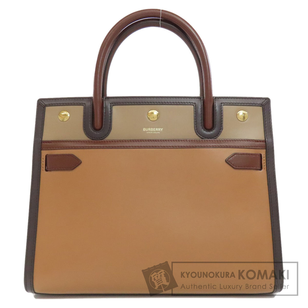BURBERRY バーバリー ロゴ ハンドバッグ レザー レディース 中古