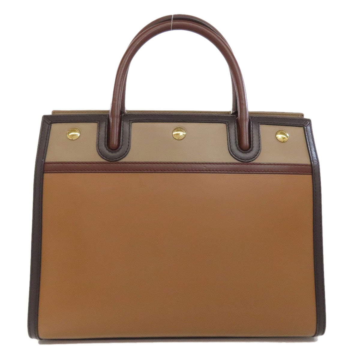 BURBERRY バーバリー ロゴ ハンドバッグ レザー レディース 中古