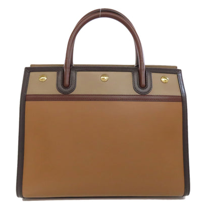 BURBERRY バーバリー ロゴ ハンドバッグ レザー レディース 中古