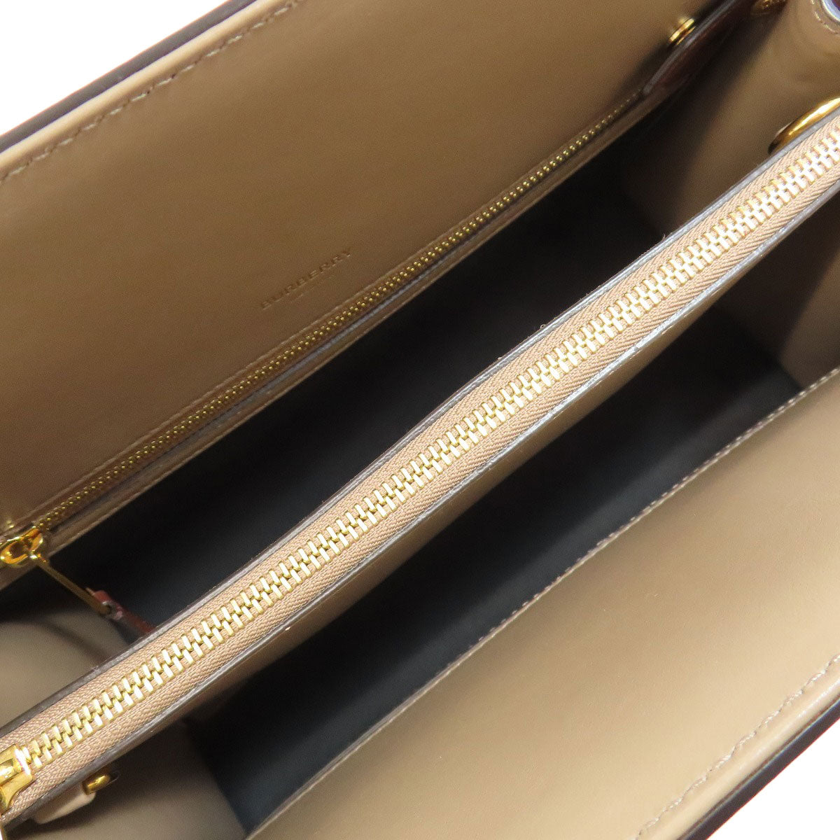 BURBERRY バーバリー ロゴ ハンドバッグ レザー レディース 中古