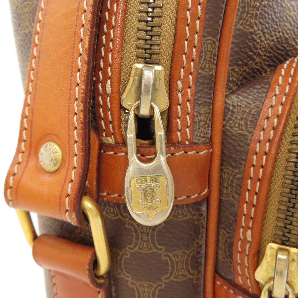 CELINE セリーヌ マカダム 2WAY ショルダーバッグ PVC レディース 中古