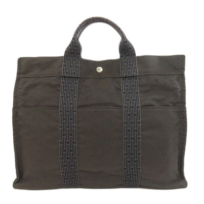 HERMES エルメス エールラインMM ハンドバッグ キャンバス レディース 中古