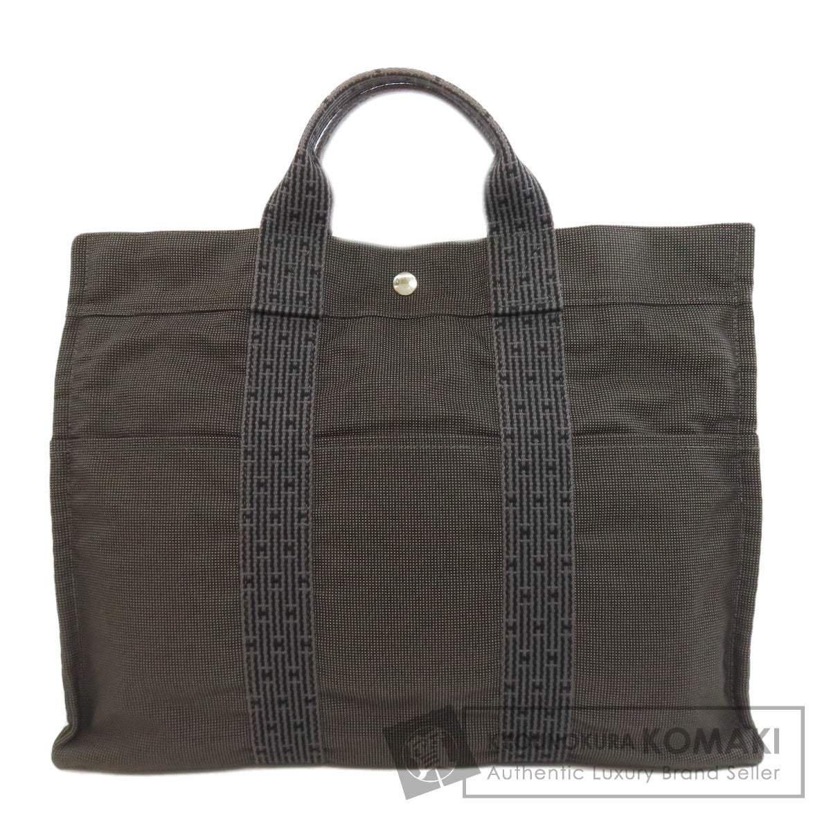 HERMES エルメス エールラインMM ハンドバッグ キャンバス レディース 中古
