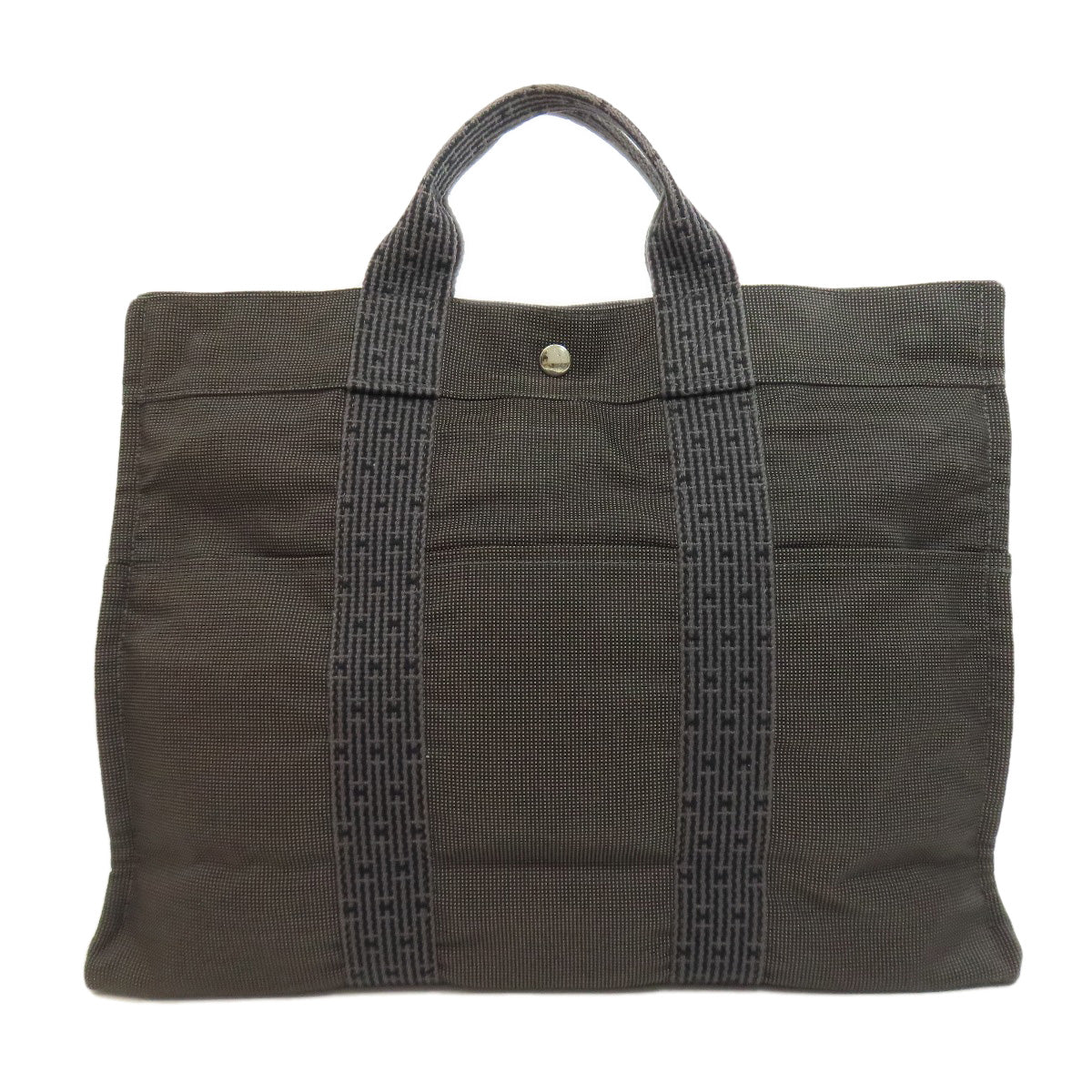 HERMES エルメス エールラインMM ハンドバッグ キャンバス レディース 中古