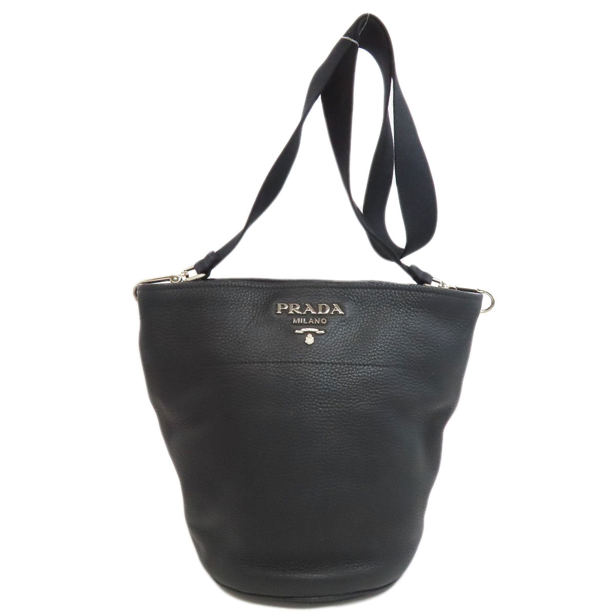 PRADA プラダ ロゴ ショルダーバッグ カーフ レディース 中古