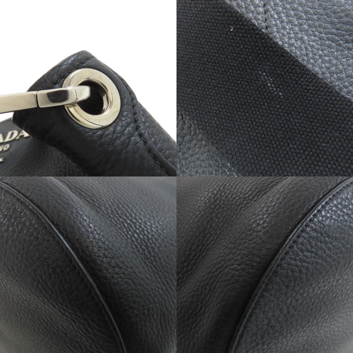 PRADA プラダ ロゴ ショルダーバッグ カーフ レディース 中古