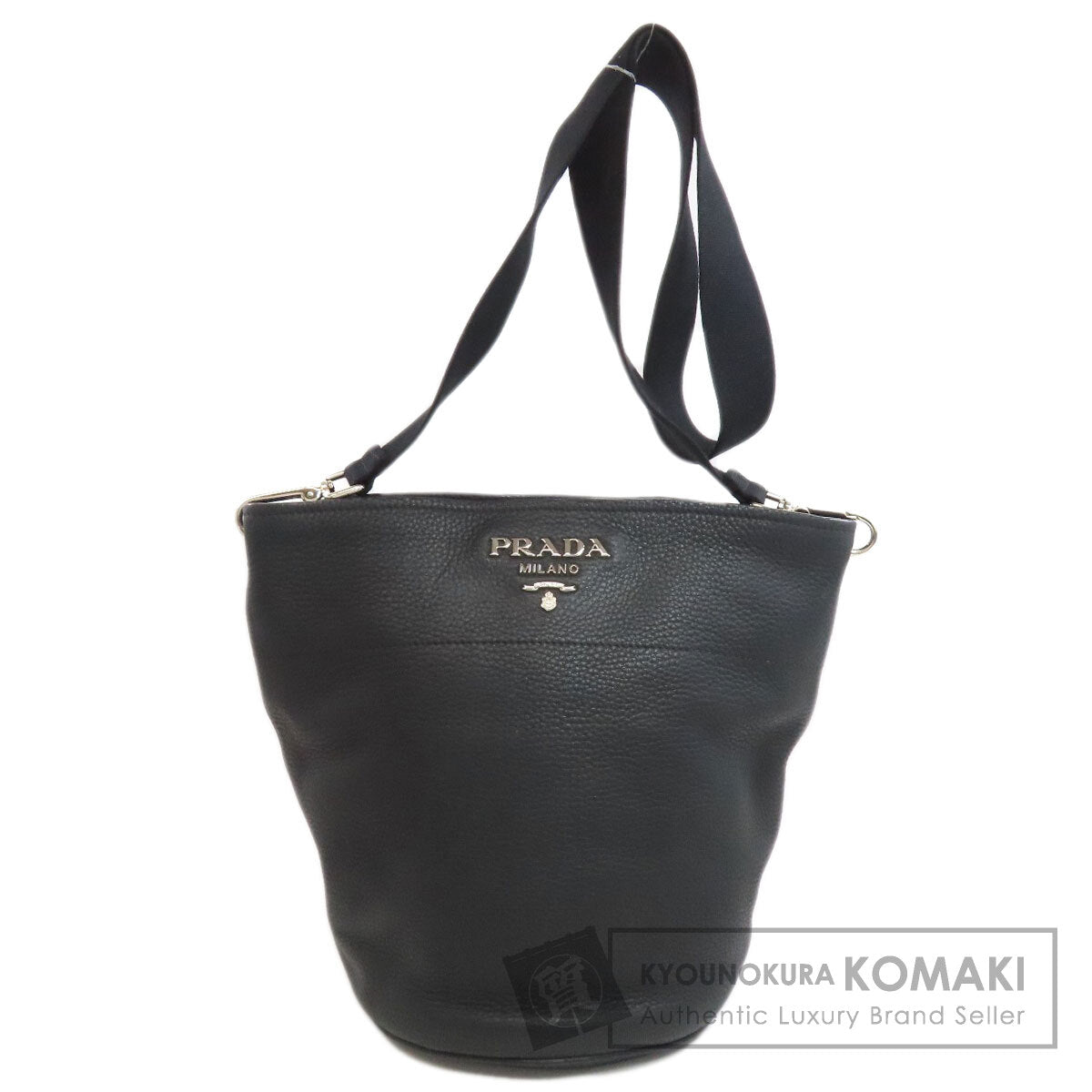PRADA プラダ ロゴ ショルダーバッグ カーフ レディース 中古
