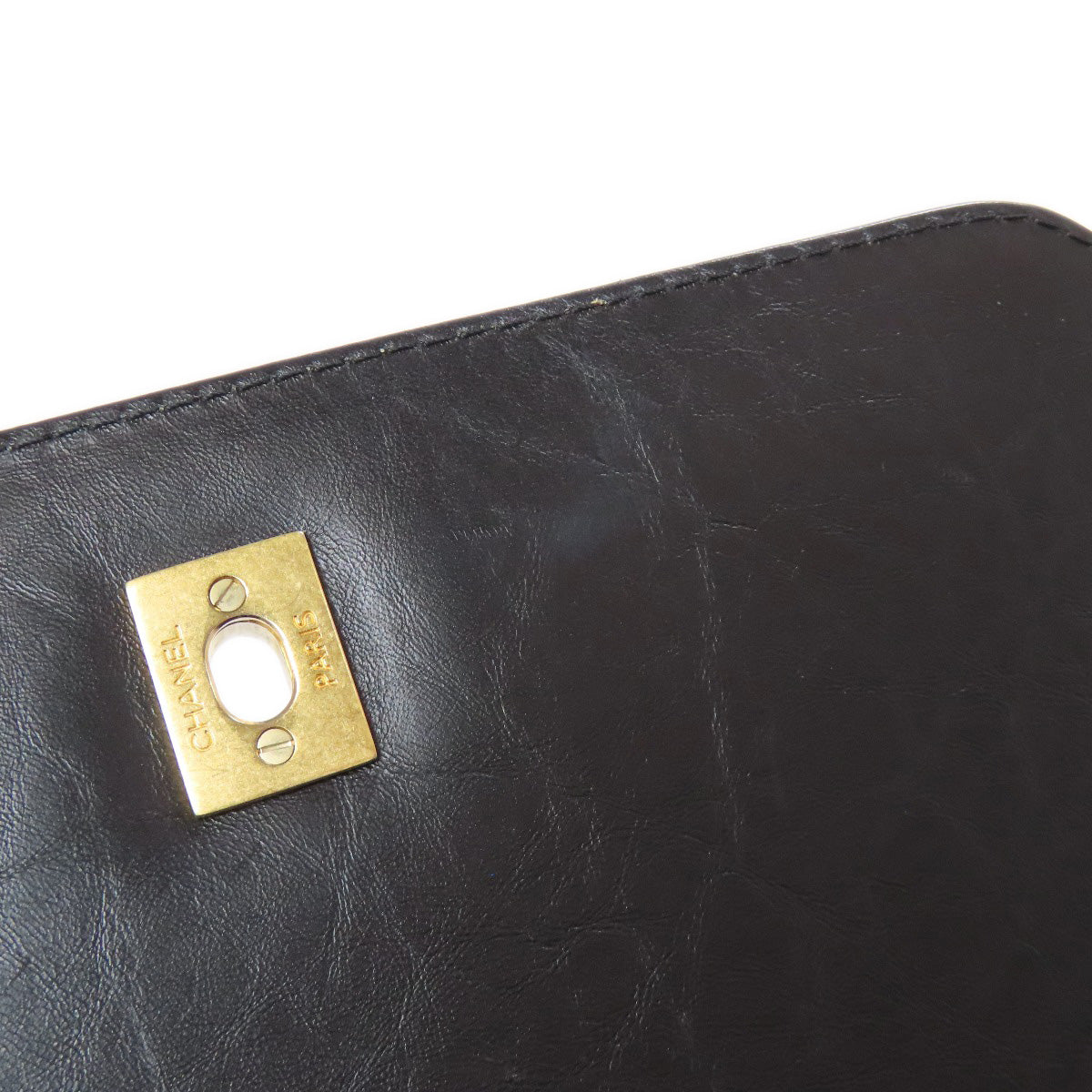 CHANEL シャネル シェブロン Vステッチ ゴールド金具 2WAY ハンドバッグ カーフ レディース 中古