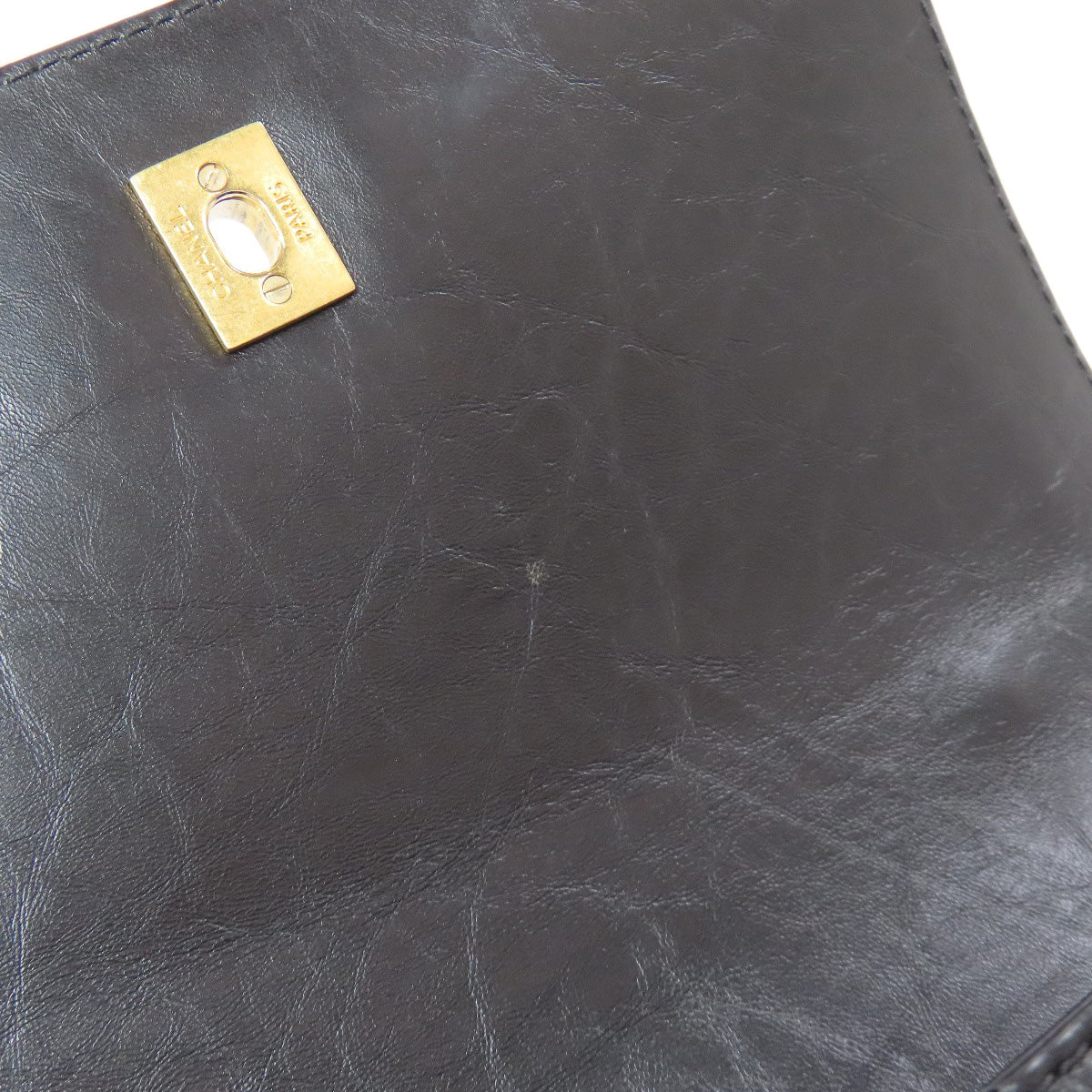 CHANEL シャネル シェブロン Vステッチ ゴールド金具 2WAY ハンドバッグ カーフ レディース 中古