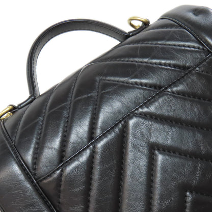 CHANEL シャネル シェブロン Vステッチ ゴールド金具 2WAY ハンドバッグ カーフ レディース 中古