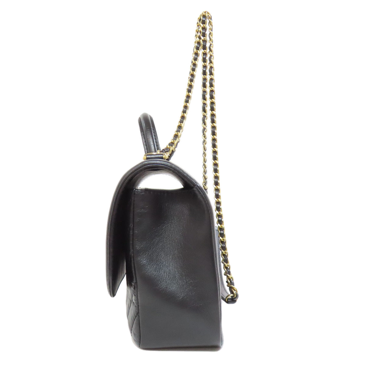 CHANEL シャネル シェブロン Vステッチ ゴールド金具 2WAY ハンドバッグ カーフ レディース 中古