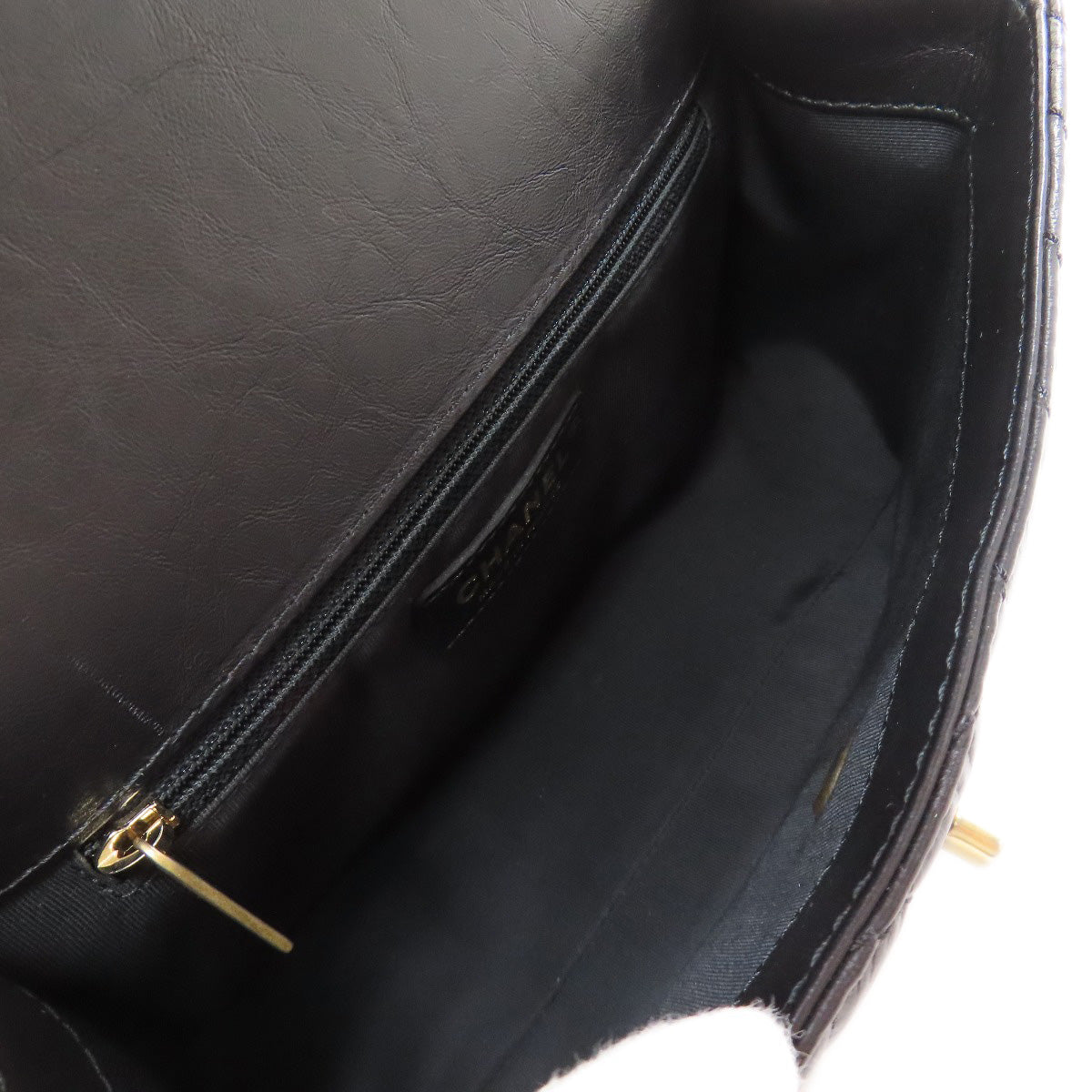 CHANEL シャネル シェブロン Vステッチ ゴールド金具 2WAY ハンドバッグ カーフ レディース 中古